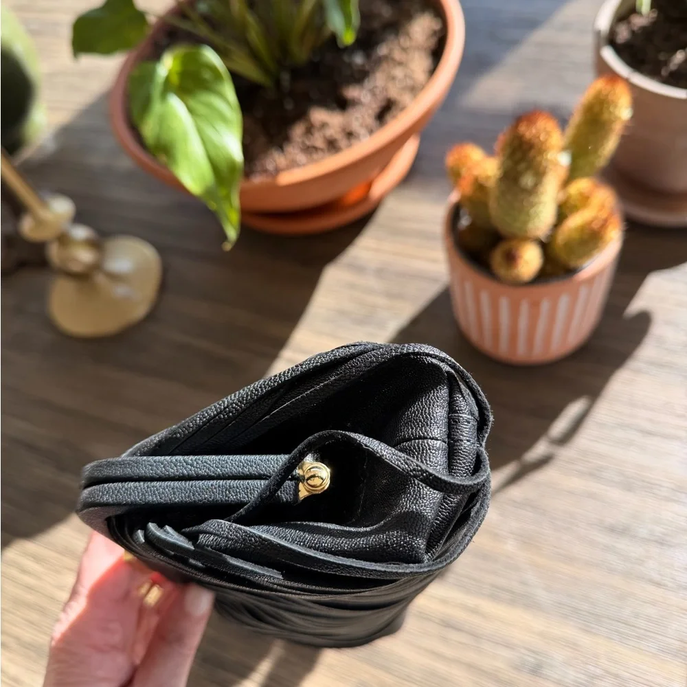 Clare V Fran Fran leather fringe clutch in black - Picture 4 of 10